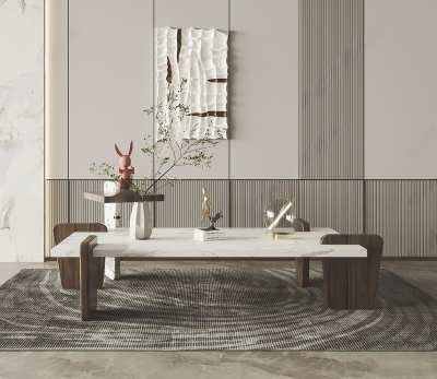 现代茶几3D模型下载